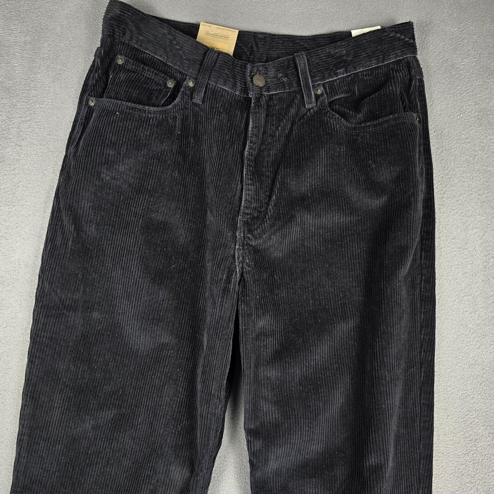 Levi's Corduroy High Waisted Mom Jeans Womens 31x30 Black High Rise Tapered Leg